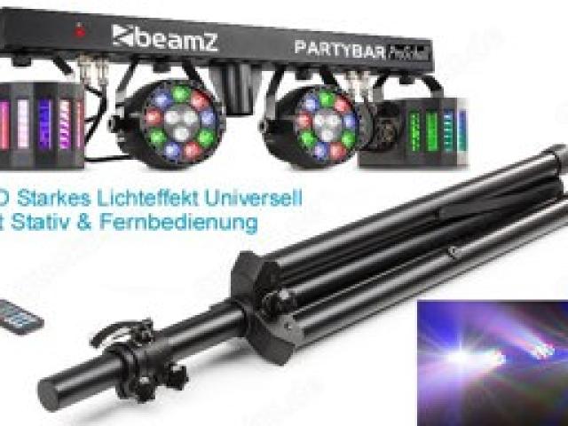 Partybar Lichteffekt mit 2x Derby + 2x PAR LEDs, Karaoke- DJ- PA- Bühne- Party, Neu - 1